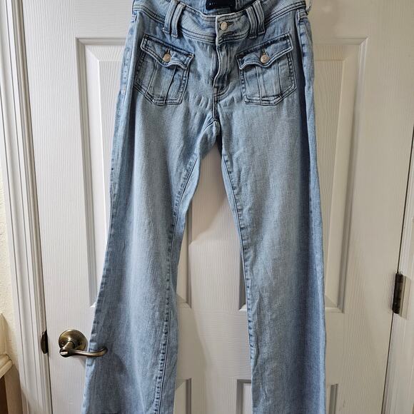 Aeropostale 4R Low Rise Flare Jeans Light Wash Y2K Vintage Retro Revival Classic - Picture 3 of 10